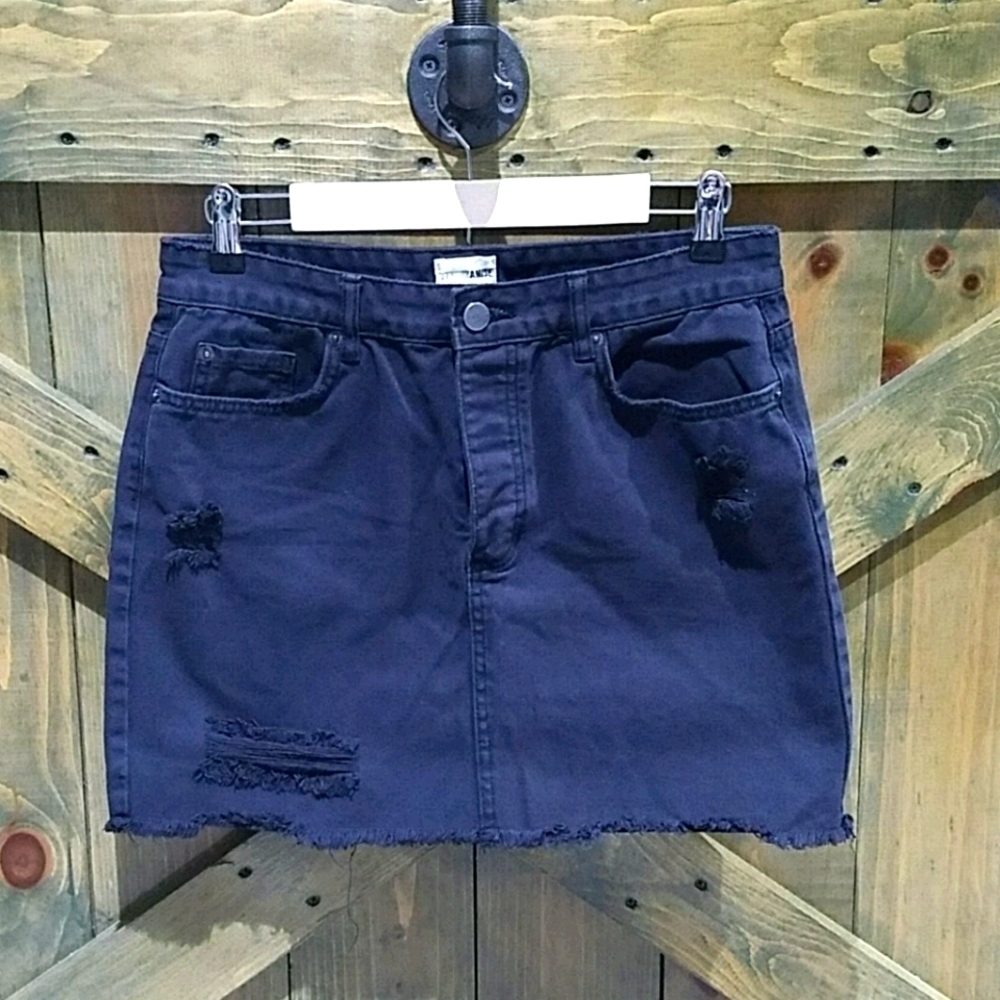DENIM AMUSE SOCIETY BLACK JEAN SKIRT